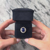 Vintage 18k Yellow Gold 10.15ct GIA Blue Ceylon Sapphire 2cttw Diamond Ring