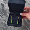 Vintage 14k Yellow Gold 8cttw Green Jade Elegant Pillars Dangle Earrings - Video showing the piece