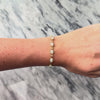 Vintage 14k Yellow Gold 7.08cttw Jade Greek Key Detail Link Bracelet - Video showing the piece