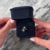 Vintage 14k Yellow Gold .86cttw Blue Sapphire Diamond Adorable Flower Ring 6.75