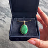 Vintage Large 14k Yellow Gold 15ct Malachite .416cttw Diamond Stunning Pendant - Video showing the piece