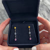 Estate 14k White Gold 1.7cttw Sapphire Diamond Chic Pastel Drop Dangle Earrings - Video showing the piece
