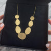 Vintage Italian Brushed Hammered Disc Necklace 18