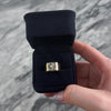 Vintage 14k Yellow & White Gold Diamond Square Starburst Signet Style Ring - Video showing the piece