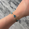 Vintage 14k Yellow Gold Opal Triplet Iridescent Mosiac Link Bracelet - Video showing the piece