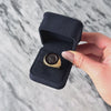 Vintage Oversized 14k Yellow Gold Amber Glass Etruscan Statement Ring - Video showing the piece
