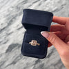Estate 14k Rose Gold 2.03ct Morganite .74cttw Diamond Glittering Milgrain Square Halo Ring - Video showing the piece