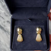 Vintage Italian Large 14k Yellow Gold Bold Ribbed Shell Dangle Earrings - Video showing the piece
