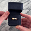 Vintage 14k Yellow Gold Diamond Domed Wave Band Ring 10.75
