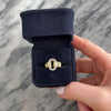 Vintage Heavy Bold 18k Yellow Gold & 14k White Gold Diamond Oval Buckle Ring - Video showing the piece