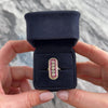 Antique Art Deco 14k Rosy Yellow & White Gold .95cttw Diamond .63cttw Pink Sapphire Spectacular Long Bar Ring - Video showing the piece