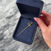 Antique Victorian 14k Yellow Gold Old Mine Cut Diamond Pearl Fantastic Enamel Striped Decorated Sword Stick Pin - Video showing the piece