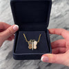 Vintage 14k Yellow & White Gold Tiger's Eye Diamond Butterfly Necklace - Video showing the piece