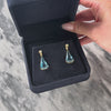 Vintage 14k Yellow Gold 14.8cttw Blue Topaz .26cttw Diamond Statement Earrings - Video showing the piece