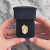 Vintage Large 14k Yellow & White Gold Diamond Glittering Brutalist Bar Ring 6.50