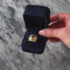 Heavy Vintage 14k Yellow Gold Blue Sapphire Diamond Wide Dome Ring - Video showing the piece