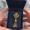 Antique Victorian Substantial 18k Yellow Gold Old European Cut Diamond Fringe Dangle Lover's Knot Pin / Pendant - Video showing the piece