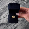 Vintage Heavy 14k Yellow Gold .25cttw Diamond Chic Modernist Buckle Ring - Video showing the piece