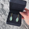 Vintage 14k Yellow Gold 18cttw Green Chalcedony Faceted Teardrop Dangle Earrings - Video showing the piece