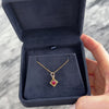 Antique 10k Yellow Gold Synthetic Ruby Crossover Square Charm / Pendant - Video showing the piece