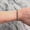 Vintage 14k Yellow Gold 13.94cttw Blue Topaz Diamond Sparkling Oval Station Bracelet - Video showing the piece