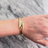 Vintage Italian 14k Yellow Gold Ruby Diamond Dimensional Bypass Bangle Bracelet - Video showing the piece