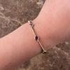 Vintage 14k Yellow Gold 1.36cttw Garnet .81cttw Blue Topaz .57cttw Amethyst Bright Playful Bezel Link Bracelet - Video showing the piece