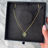 Vintage 14k Yellow Gold .976cttw Diamond Emerald Heart Dangle Necklace - Video showing the piece