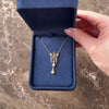 Antique 10k Rosy Yellow & Yellow Gold Diamond Delicate Lavalier Dangle Necklace - Video showing the piece