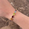 Vintage 14k Yellow Gold 3.77cttw Garnet 2.93cttw Sky Blue Topaz 2.87cttw Amethyst 2.47cttw Citrine 2.13cttw Peridot Rainbow Link Tennis Bracelet - Video showing the piece