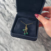 Vintage 18k Yellow Gold .73cttw Emerald Flowing Artistic Tendril Pendant - Video showing the piece