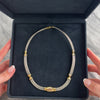 Vintage 18k Yellow Gold Steel Diamond Ruby Wonderful Cable Cluster Necklace 16