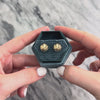 Vintage Lightweight 14k Yellow Gold Textured Dome Stud Earrings - Video showing the piece