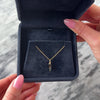 Vintage 14k Yellow Gold .92ct Blue Sapphire Sleek Navette Solitaire Charm / Pendant - Video showing the piece
