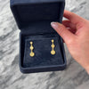Estate 18k Yellow Gold Diamond Chic Brushed Sparkling Circle Dangle Earrings - Video showing the piece