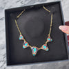 Vintage Egyptian 18k Yellow Gold Turquoise Lapis Lazuli Lotus Inlay Necklace - Video showing the piece