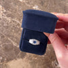 Vintage 18k White Gold .53cttw Blue Sapphire Diamond Fluid Glittering Ring 6.25