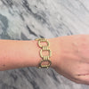 Vintage Italian 14k Yellow Gold Elegant Geometric Buckle Link Bracelet - Video showing the piece