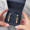 Vintage 14k Yellow Gold Pearl Diamond Brutalist Sculptural Drop Dangle Earrings - Video showing the piece