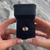 Vintage 14k Yellow Gold Ruby Diamond Banded Shoulder Marquise Trio Ring - Video showing the piece