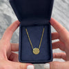 Vintage Italian 18k Yellow Gold Round Medallion Figaro Chain Reversible Brushed Necklace - Video showing the piece