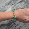 Vintage 10k Rosy Yellow Gold 22cttw Jade Naturalistic Carved Cabochon Bracelet - Video showing the piece