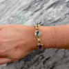 Vibrant Vintage 14k Yellow Gold 5.33cttw Citrine 5.14cttw Lemon Quartz 4.07ct Blue Topaz 2.81ct Amethyst Round Cable Station Bracelet - Video showing the piece