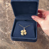 Vintage 14k Yellow Gold Green Tourmaline Double-Sided Lucky Textured Clover Charm / Pendant - Video showing the piece