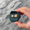 Vintage 14k Yellow Gold Pearl Luminous Artistic Swirl Stud Earrings - Video showing the piece