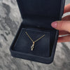 Vintage 14k Yellow Gold Blue Sapphire Diamond Simple Sparkling Trio Pendant - Video showing the piece