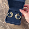 Vintage Italian 14k Yellow & White Gold Chunky Two-Toned Curves Omega-Back Earrings - Video showing the piece