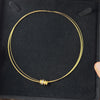 Vintage German 14k Yellow & White Gold Diamond Charm Collar Necklace 15.75
