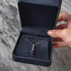 Vintage 10k White Gold Amethyst Diamond Modernist Pendant Necklace - Video showing the piece