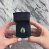 Antique 14k White Gold 3.39ct Green Chalcedony Rose Cut Diamond Angular Artistic Scroll Ring - Video showing the piece
